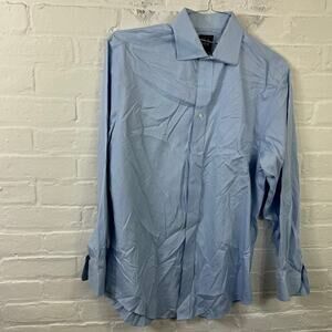 Jos. A. Bank Men Casual Button Down Shirt Long Sleeve Collared Neck Blue Size L